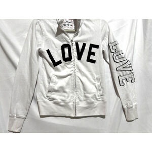 Reflex Full Zip Knit‎ Jacket Women's Sz M Love 3d Sweatshirt y2k grunge retro